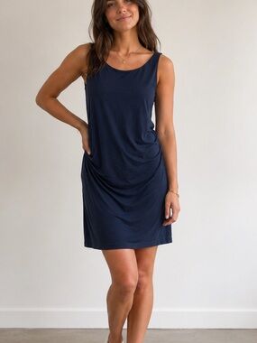 Toad&Co Navy Sleeveless Midi Dress Blue Size Small